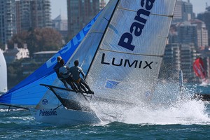 Panasonic makes a pretty picture - Winning Appliances JJ Giltinan 18ft Skiff Championship photo copyright Frank Quealey /Australian 18 Footers League http://www.18footers.com.au taken at  and featuring the  class