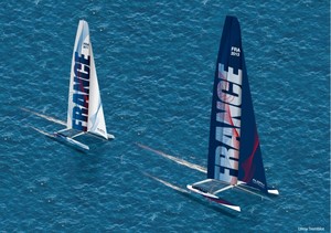 The biggest billboard in World sport? AC72 Graphic from Aleph Equipe de France photo copyright SW taken at  and featuring the  class