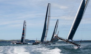 Four of the AC45’s sailing on Hauraki Gulf - 23 March 2011 photo copyright Ivor Wilkins/www.americascup.com www.americascup.com taken at  and featuring the  class