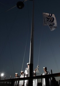 PERTH, AUSTRALIA - DECEMBER 02: Australian Naval Cadets raise the ISAF World Championships Flag  to officially open the 2011 ISAF Sailing World Championships on December 2, 2011 in Perth, Australia. (Photo by Paul Kane/Perth 2011) photo copyright Paul Kane /Perth 2011 http://www.perth2011.com taken at  and featuring the  class
