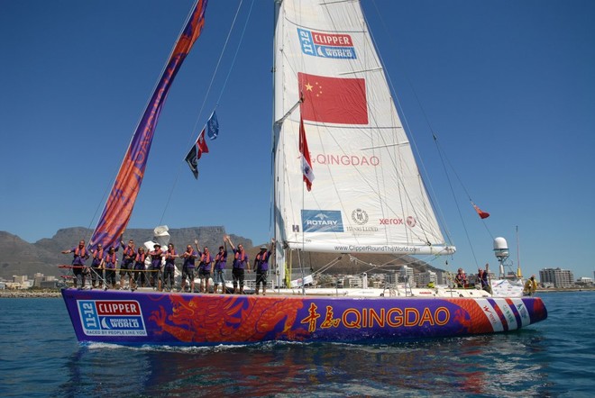 Qingdao in the Parade of Sail in Cape Town, South Africa, at the start of Race 4 - Clipper 11-12 Round the World Yacht Race © Bruce Sutherland/onEdition