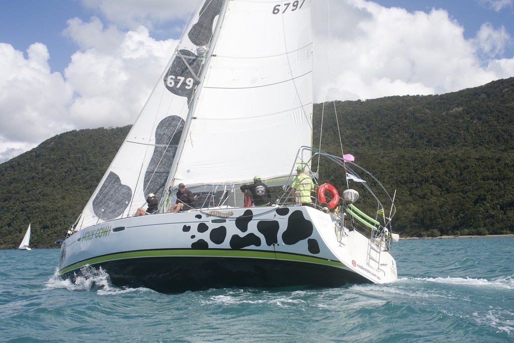 Holy Cow!, Skippered by Wolverines frontman John Clinton, in Cruising Division 1.  Airlie Beach Race Week 2011 photo copyright Beth Morley - Sport Sailing Photography http://www.sportsailingphotography.com taken at  and featuring the  class