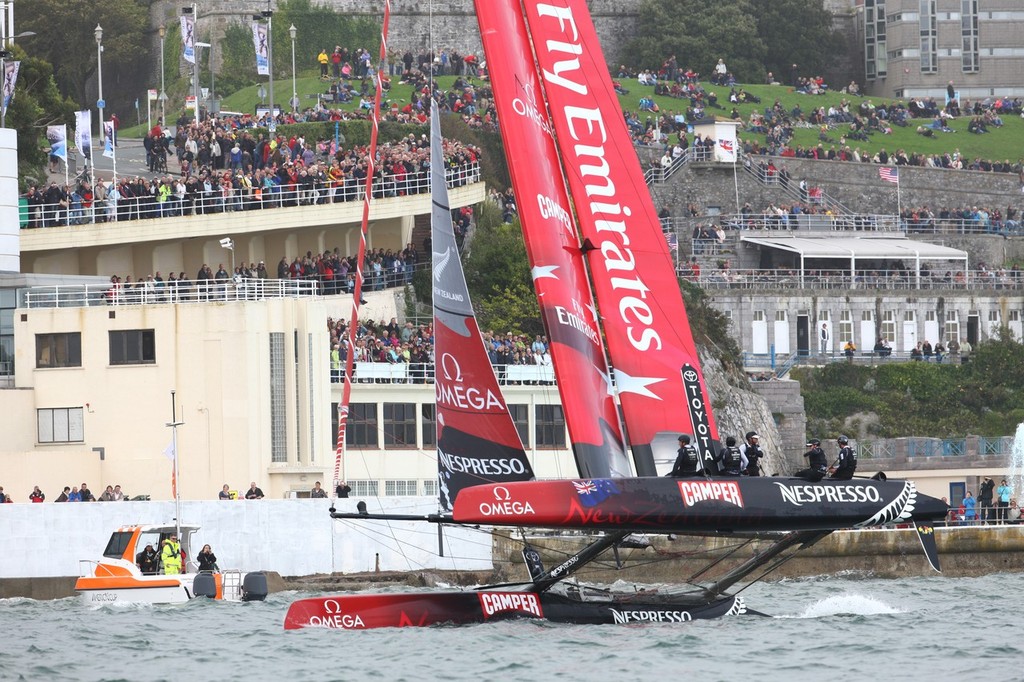 14/08/2011-Plymouth(ENG)-34th America's Cup-AC World Series-Plymouth 2011-Racing day 1 - America's Cup World Series, Plymouth - Day 1 photo copyright ACEA - Photo Gilles Martin-Raget http://photo.americascup.com/ taken at  and featuring the  class