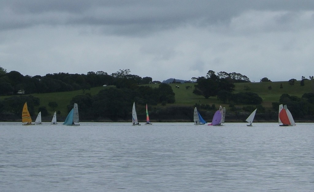The mixed fleet in front of the Waitangi golf course - HARKEN Labour Weekend Regatta photo copyright Rosie Reid taken at  and featuring the  class