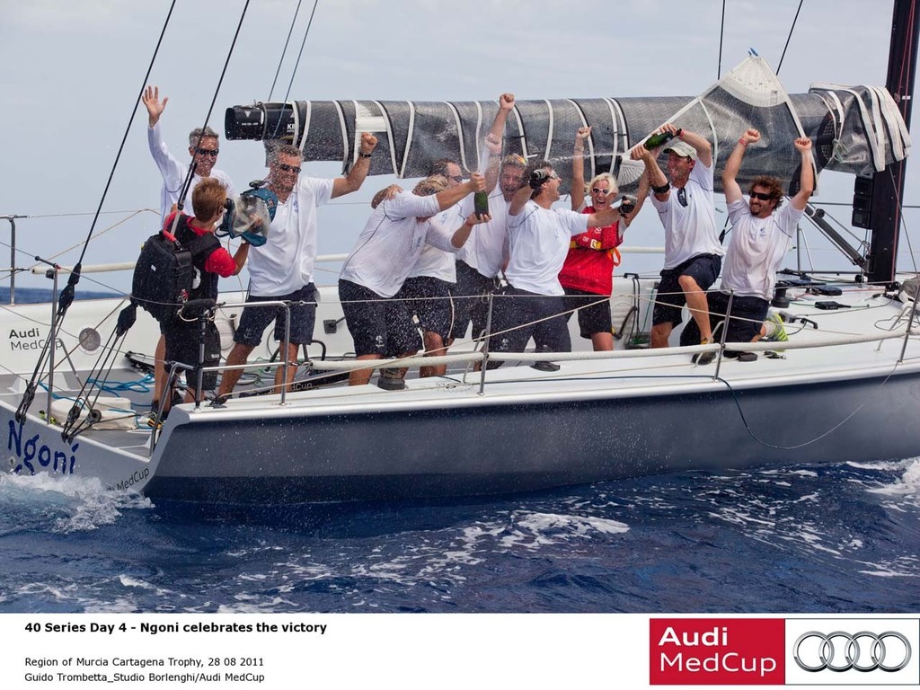40 Series Day 4: Ngoni celebrates the victory - Region of Murcia Trophy 2011 photo copyright Guido Trombetta/AudiMedCup taken at  and featuring the  class