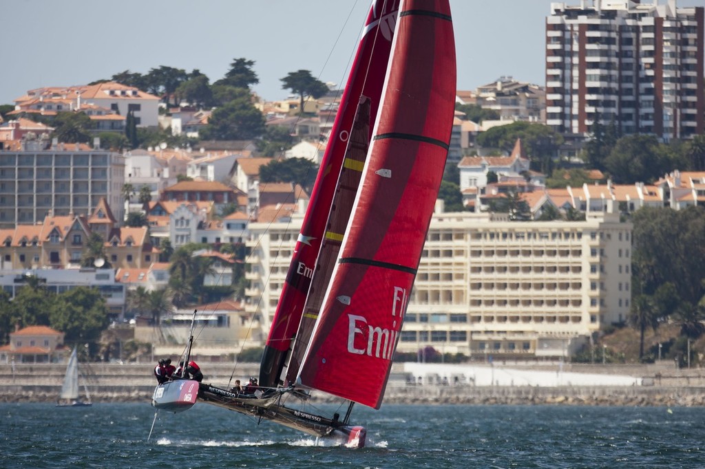 Emirates Team NZ - Training Day, Cascais, Portugal 2 August 2011 photo copyright ACEA - Photo Gilles Martin-Raget http://photo.americascup.com/ taken at  and featuring the  class