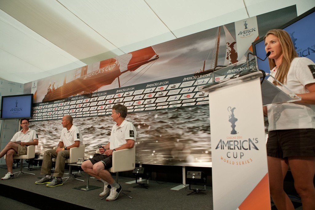 The partnership with Youtube and America&rsquo;s Cup is announced in Cascais photo copyright ACEA - Photo Gilles Martin-Raget http://photo.americascup.com/ taken at  and featuring the  class