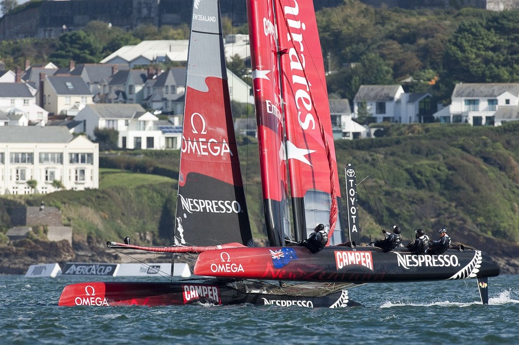 Emirates Team New Zealand, Day three of the America's Cup World Series regatta in Plymouth. 14/9/2011 photo copyright Chris Cameron/ETNZ http://www.chriscameron.co.nz taken at  and featuring the  class