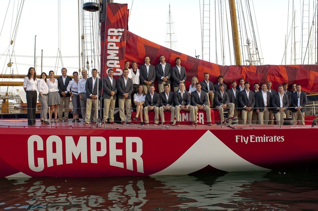 CAMPER with Emirates Team New Zealand official christening in Mallorca, Sailors and Shore crew. 22/9/2011 photo copyright Chris Cameron/ETNZ http://www.chriscameron.co.nz taken at  and featuring the  class