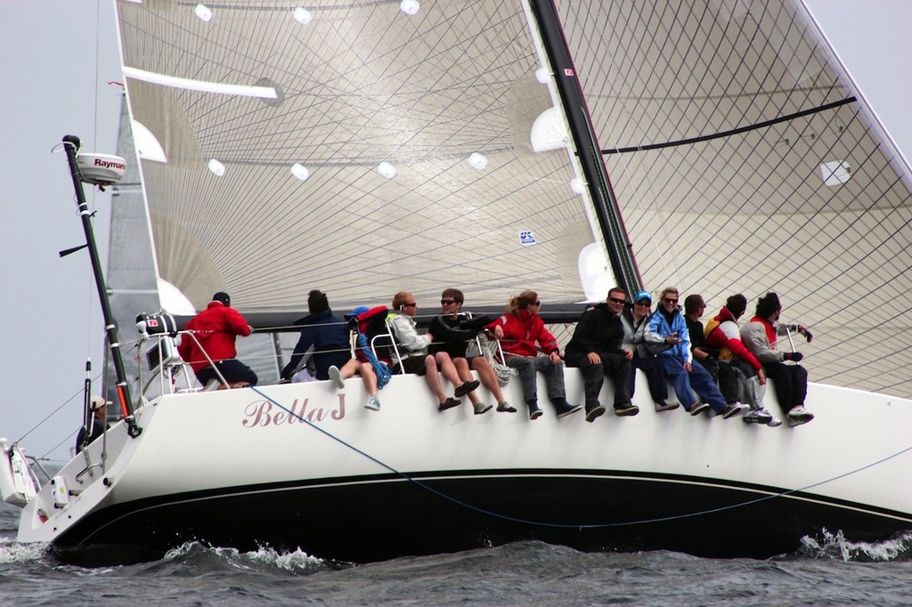 Bella J heeled well over with the whole crew on the rail - 2011 Chester Race Week © Chester Race Week Organizing Authority