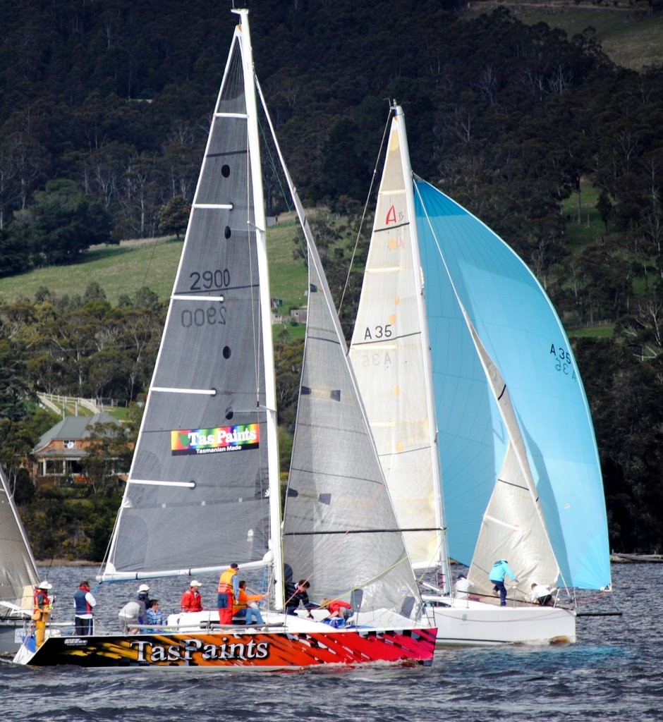 Group 1 entrants for Sunday’s Channel Race from Hobart down to the D’Entrecasteaux Channel include Tas Paints (2900) and Archie A35) pictured during the Pipe Opener Series and Cock of the Huon regatta - Combined Clubs Long Distance Series 2011 photo copyright Rob Cruse taken at  and featuring the  class