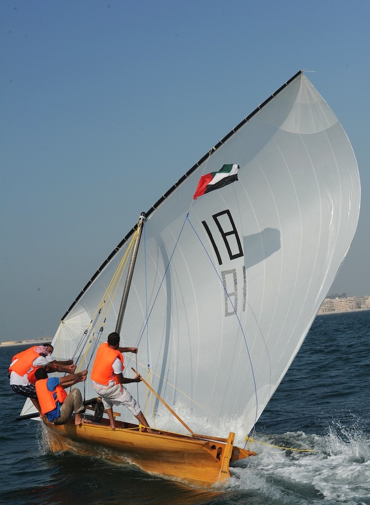 Dahees on the winning straight - Round two, Traditional 22ft Dhow Sailing Championships 2011 photo copyright DIMC taken at  and featuring the  class