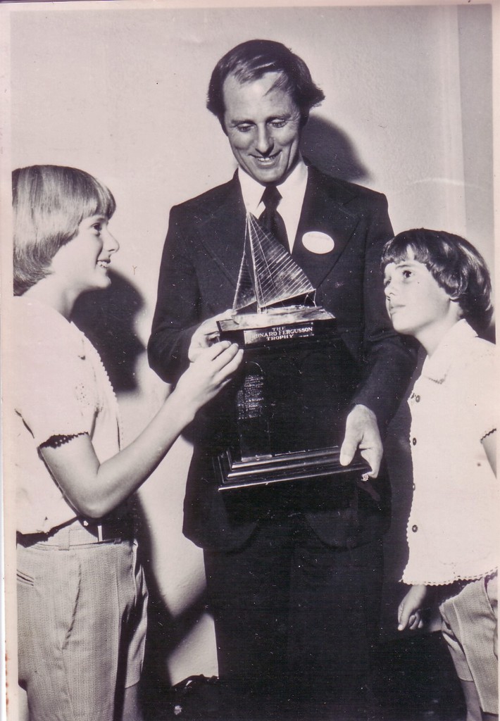 Tony Bouzaid brings the Sir Bernard Fergusson Trophy home - awarded to him as New Zealand’s Yachtsman of the Year in 1979 © Bouzaid Family Collection