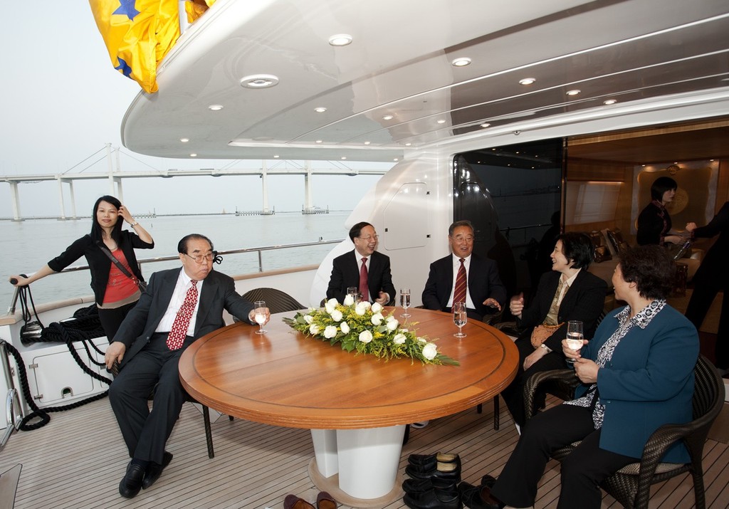 Macau Yacht Show 2011 - 28 October 2011 - VIPs relax on board the Maiora 27
 photo copyright Guy Nowell http://www.guynowell.com taken at  and featuring the  class