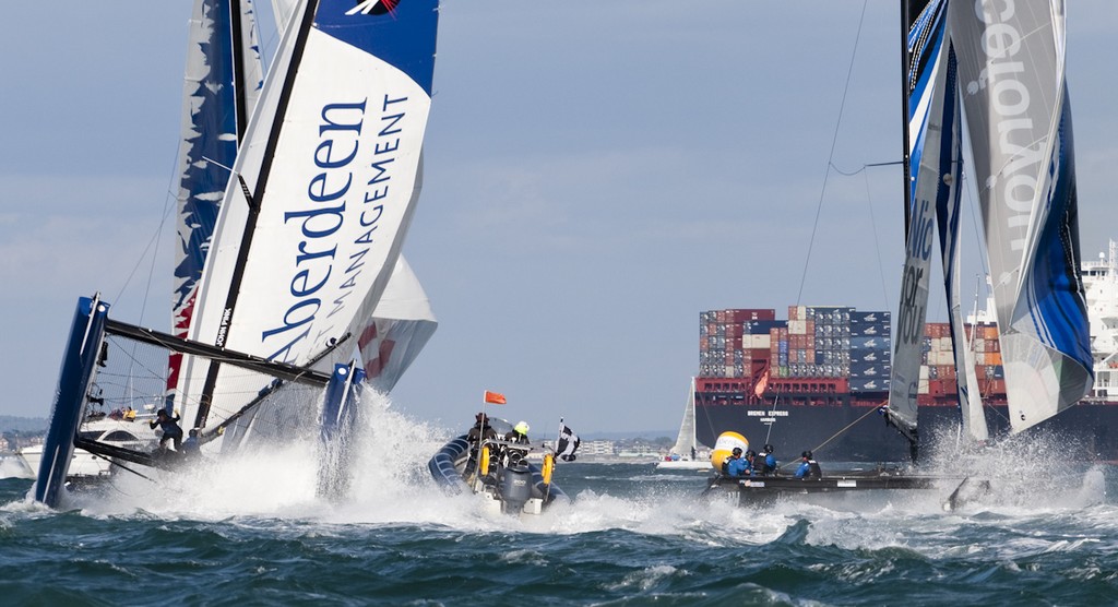 Capsize for Aberdeen - Extreme Sailing Series 2011 photo copyright Giordana Pipornetti taken at  and featuring the  class