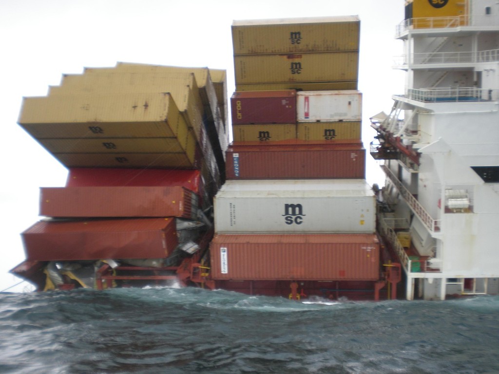 Rena&rsquo;s containers are in a precarious position photo copyright Maritime NZ www.maritimenz.govt.nz taken at  and featuring the  class