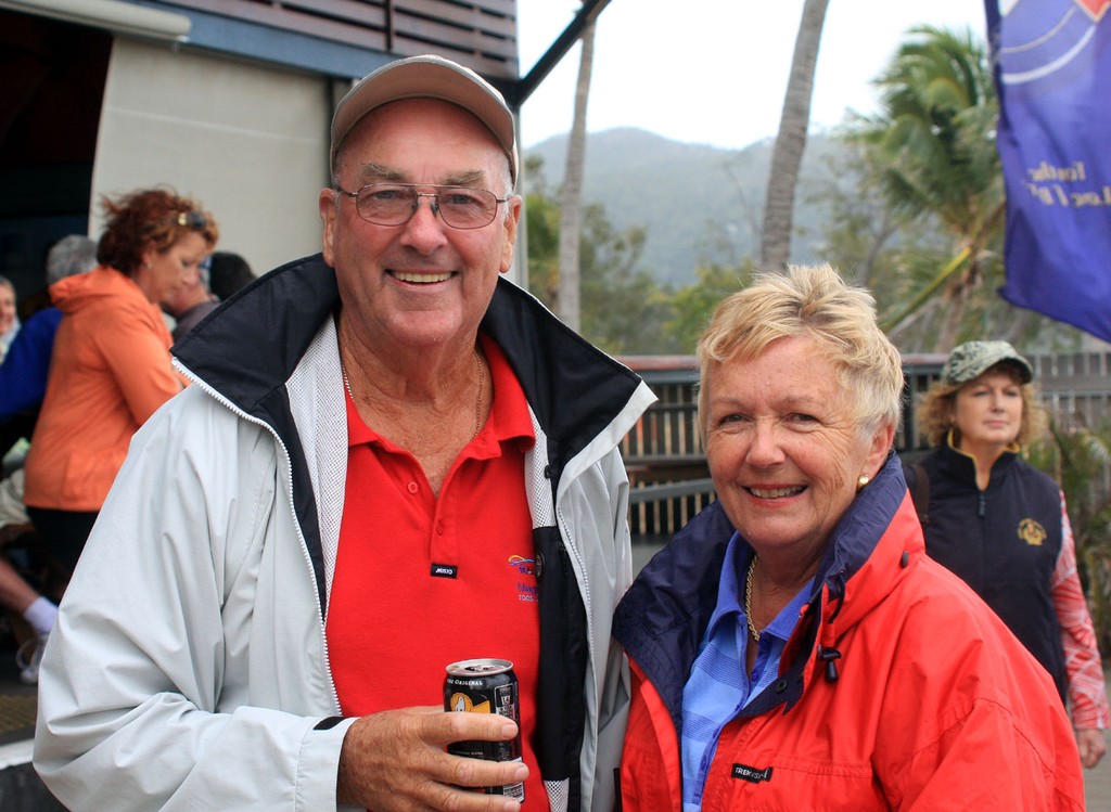 F18 RO Stewart Ross and Rosemarie Ross at the Beach Party, Sunday. Sealink Magnetic Island Race Week 2011 photo copyright  SW taken at  and featuring the  class