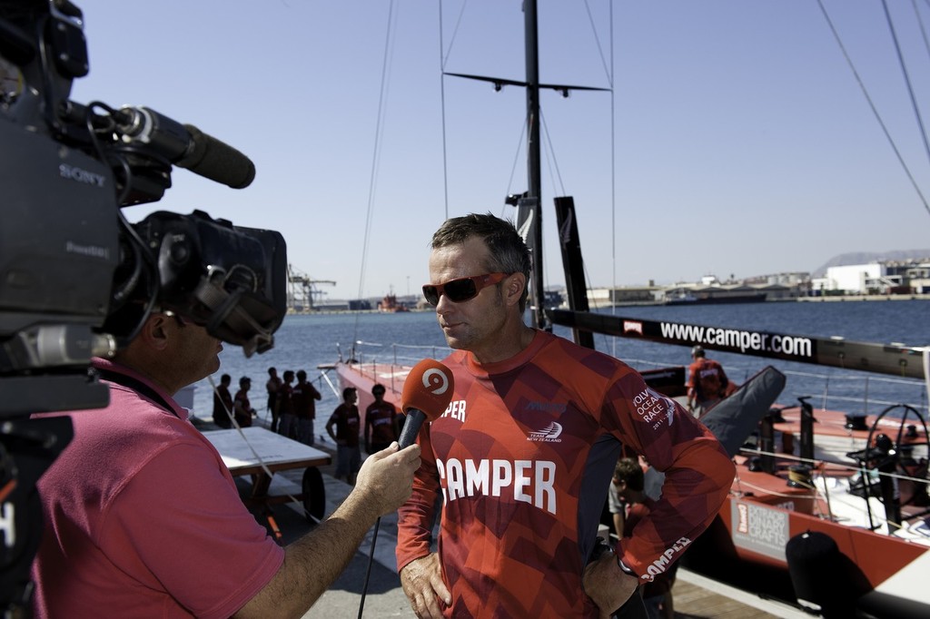CAMPER with Emirates Team New Zealand, skippered by Chris Nicholson, arrives in the start city of Alicante, where they will continue training for the start of the Volvo Ocean Race 2011-12. (credit: PAUL TODD/Volvo Ocean Race) photo copyright Volvo Ocean Race http://www.volvooceanrace.com taken at  and featuring the  class