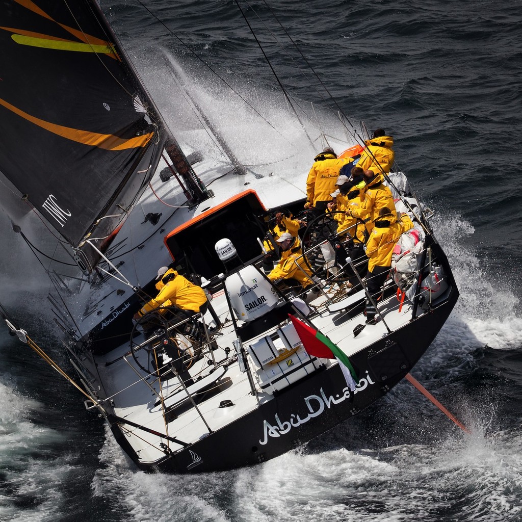 PORTUGAL, Cascais. 30th July 2011. Abu Dhabi Ocean Racing starts their 2000 mile qualifying sail. photo copyright Ian Roman/Volvo Ocean Race http://www.volvooceanrace.com taken at  and featuring the  class