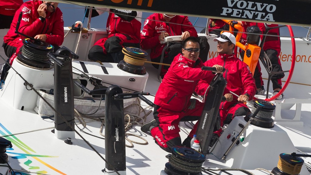 UK, Solent. 14th August 2011. Team Sanya skippered by Mike Sanderson from New Zealand at the start of the Rolex Fastnet Race. -  - Volvo Ocean Race - Rolex Fastent Race photo copyright Volvo Ocean Race http://www.volvooceanrace.com taken at  and featuring the  class