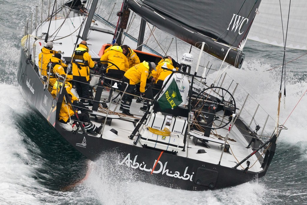 Abu Dhabi Ocean Racing, skippered by Ian Walker from the UK, at the finish of the Rolex Fastnet Race. photo copyright Ian Roman/Volvo Ocean Race http://www.volvooceanrace.com taken at  and featuring the  class