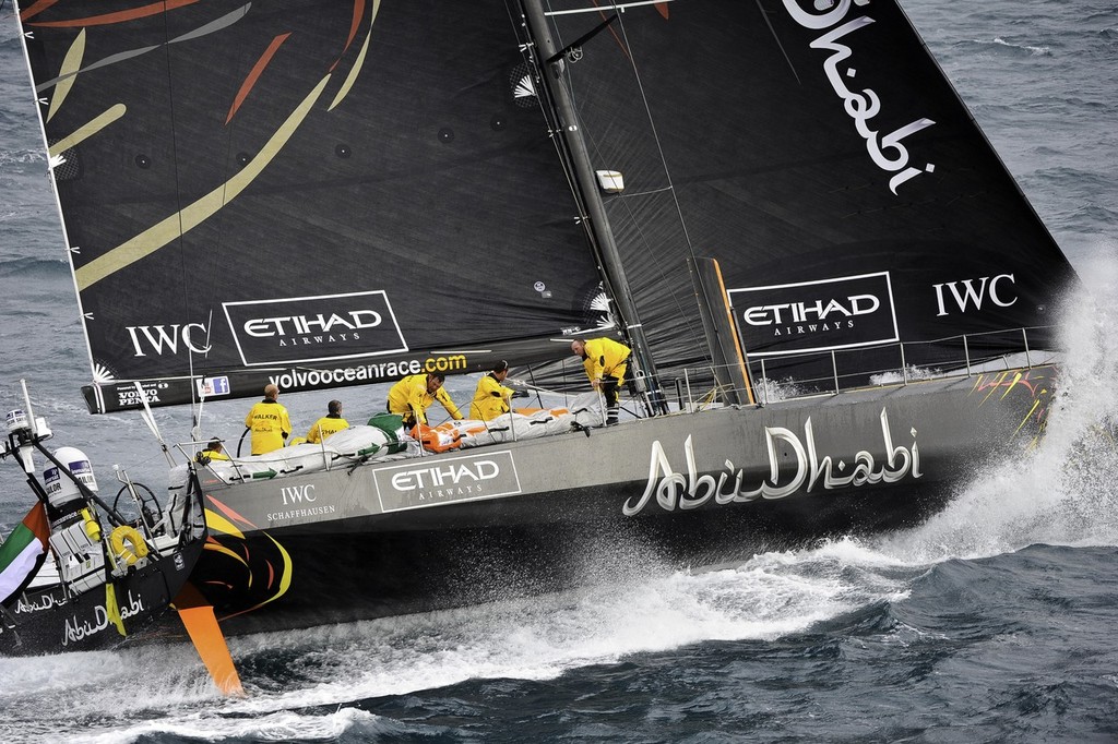 Abu Dhabi Ocean Racing, skippered by Ian Walker from the UK at the start of leg 1 of the Volvo Ocean race 2011-12 from Alicante, Spain to Cape Town, South Africa. (Photo Credit must read: Paul Todd/Volvo Ocean Race) photo copyright Paul Todd/Volvo Ocean Race http://www.volvooceanrace.com taken at  and featuring the  class