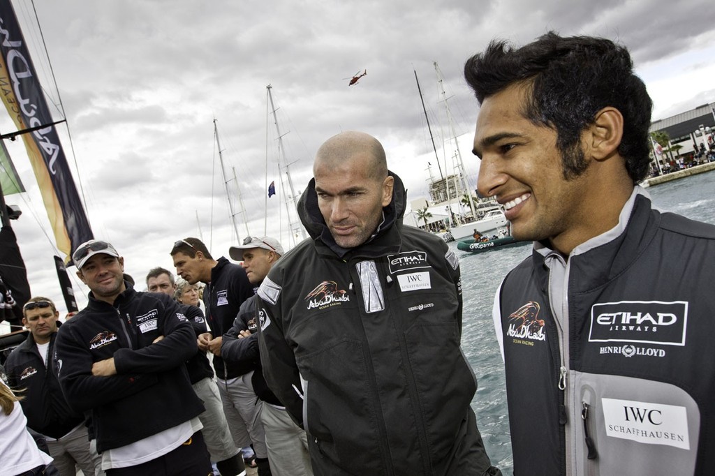 Zinedine Zidane from France at the start of leg 1 of the Volvo Ocean race 2011-12 from Alicante, Spain photo copyright Ian Roman/Volvo Ocean Race http://www.volvooceanrace.com taken at  and featuring the  class