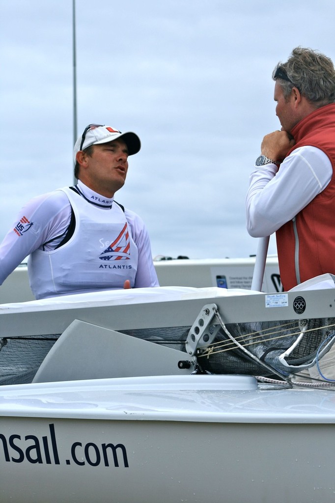 Zach Railey debrief with Head Coach Kenneth Andreasen  © US Sailing Team AlphaGraphics http://sailingteams.ussailing.org