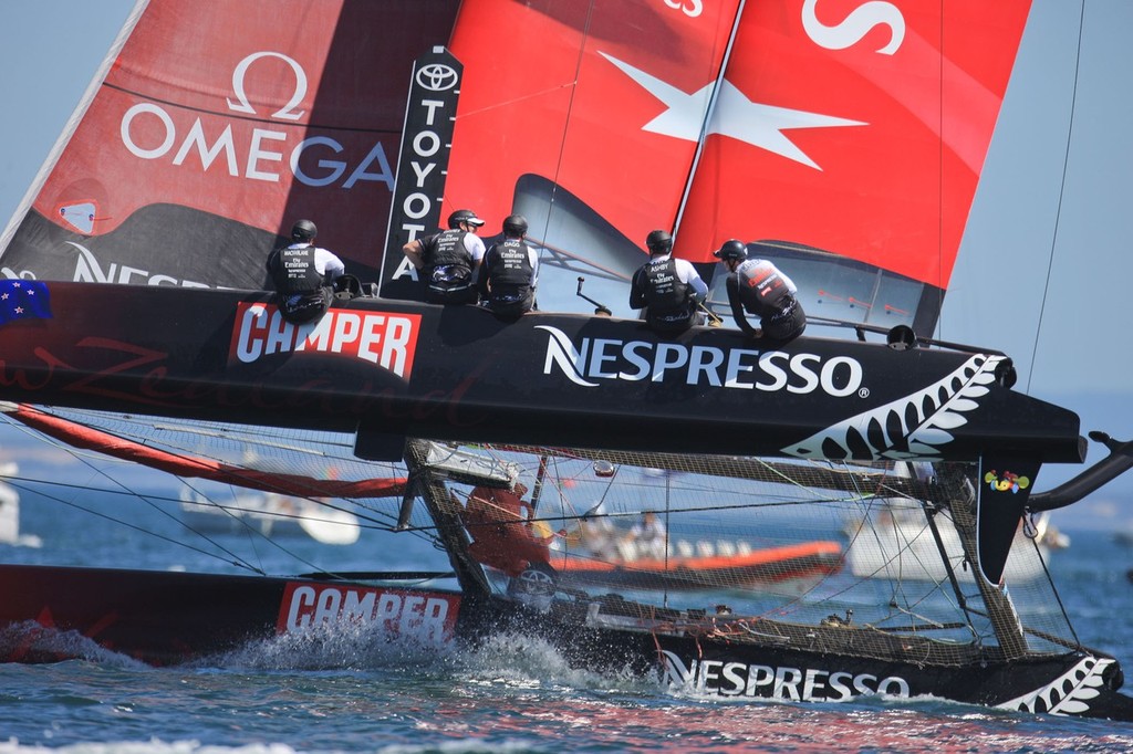 Emirates Team NZ - day 7 Cascais, Portugal photo copyright ACEA - Photo Gilles Martin-Raget http://photo.americascup.com/ taken at  and featuring the  class