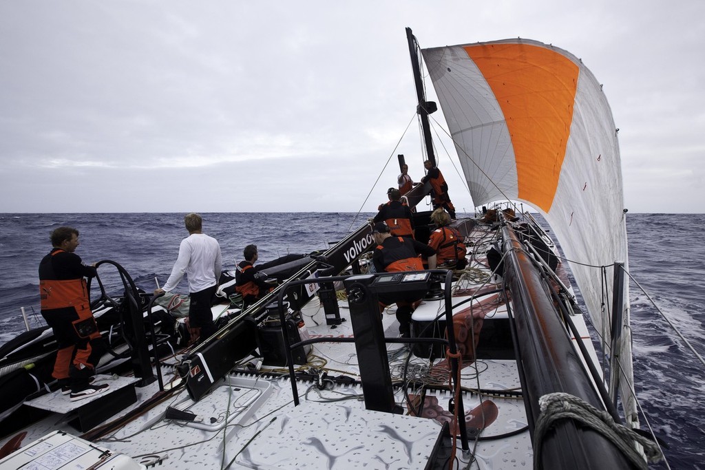 PUMA Ocean Racing powered by BERG, skippered by Ken Read from the USA has suffered a broken mast on the first leg of the Volvo Ocean Race 2011-12, which began 17 days ago from Alicante, Spain. The rig onboard PUMAÕs Mar Mostro failed at around 15:00 UTC in the southern Atlantic Ocean, about 2,150 nautical miles from Cape Town, South Africa.  © Amory Ross/Puma Ocean Racing/Volvo Ocean Race http://www.puma.com/sailing