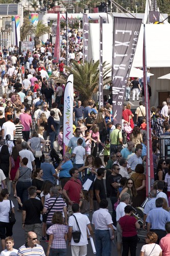 Thousands of spectators fill the race village on the final day of racing in Almeria - Extreme Sailing Series Act 8 2011 © Lloyd Images http://lloydimagesgallery.photoshelter.com/