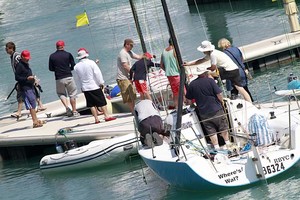 Sports boats crews make preparations dockside - Meridien Marinas Airlie Beach 22nd Annual Race Week 2011 photo copyright Teri Dodds - copyright http://www.teridodds.com taken at  and featuring the  class