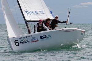 Australians Olivia Price and crew lead after the Round Robin in the 2011 Nations Cup photo copyright Sail Sheboygan - copyright taken at  and featuring the  class