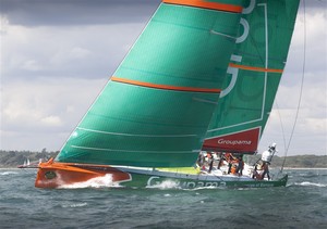 Groupama (Franck Cammas) - Rolex Fastnet Race start 14 August, 2011 Cowes Isle of Wight photo copyright  Rolex/Daniel Forster http://www.regattanews.com taken at  and featuring the  class