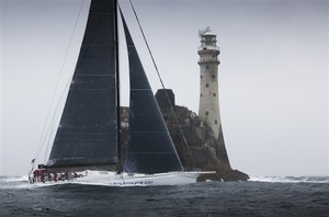 The last image of Rambler before her capsize reaching back from Fastnet Rock - Rolex Fastnet Race 2011 photo copyright  Rolex/Daniel Forster http://www.regattanews.com taken at  and featuring the  class