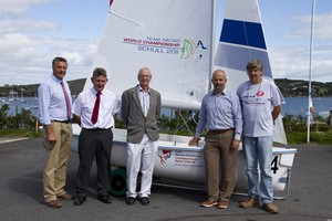 From Left to Right : 
Tim O&rsquo;Connor,Principal - Schull Community College / Chairman of ISAF Team Racing Worlds
Ted Owens, Chairman - Cork Sports Partnership 
John Treacy, CEO - Irish Sports Council
Michael Crowley, Director - Cork Sports Partnership David Harte, Manager - Fastnet Marine Outdoor Education Center  - ISAF Team Racing Worlds 2011 photo copyright  Brian Carlin | Cube Images taken at  and featuring the  class