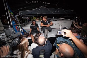 Hugo Boss finishes second - Transat Jacques Vabre 2011 photo copyright Alexis Courcoux taken at  and featuring the  class