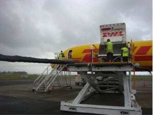 Penfold Audi Sport&rsquo;s spar being being loaded at Auckland Airport photo copyright SW taken at  and featuring the  class