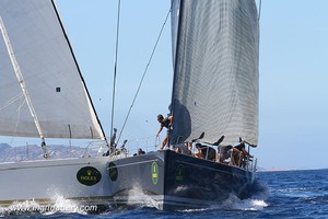 Illusion ploughs into Kora - Maxi Yacht Rolex Cup 2011 photo copyright Ingrid Abery http://www.ingridabery.com taken at  and featuring the  class