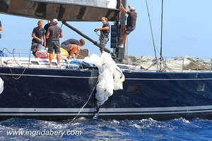 An expensive way to plug a hole - Maxi Yacht Rolex Cup 2011 photo copyright Ingrid Abery http://www.ingridabery.com taken at  and featuring the  class