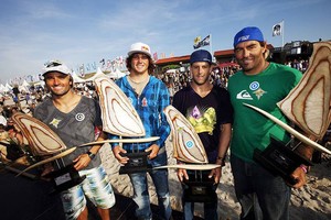 Neil Pryde team check out their trophies - PWA Reno World Cup Sylt Grand Slam 2011 photo copyright PWA World Tour http://www.pwaworldtour.com taken at  and featuring the  class