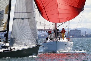 Sydney 38 Cinquante crosses ahead of Biddy Hu II - ORCV Winter Series 2011, Melbourne, Victoria photo copyright Teri Dodds - copyright http://www.teridodds.com taken at  and featuring the  class