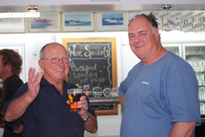 Back at the bar its stories all round for First 40 owners Rob Robertson and Tony Kinsman - Ensign Yachts QLD French Yacht Challenge and Beneteau Cup 2011 photo copyright Tracey Johnstone taken at  and featuring the  class