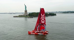 Francis Joyon’s IDEC leaving New York on her transatlantic record attempt photo copyright SW taken at  and featuring the  class