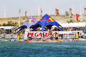 Red Bull tents on deck - PWA Pegasus Airlines World Cup 2011 photo copyright  John Carter / PWA http://www.pwaworldtour.com taken at  and featuring the  class