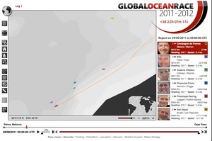 The fleet is split into three groups in the Global Ocean Race - Day 4, Leg 1, Global Ocean Race - 2011 photo copyright Global Ocean Race http://globaloceanrace.com taken at  and featuring the  class