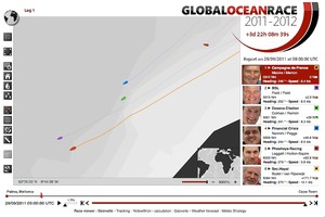 Positions at 0900 UTC on 29 September - Day 4, Leg 1, Global Ocean Race - 2011 photo copyright Global Ocean Race http://globaloceanrace.com taken at  and featuring the  class