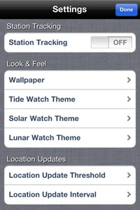 Tidal Chronoscope - settings screen photo copyright ChronGlobal™ taken at  and featuring the  class