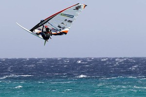 Taty lets one fly - PWA Fuerteventura World Cup 2011 photo copyright  John Carter / PWA http://www.pwaworldtour.com taken at  and featuring the  class