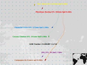 GOR Geovoile Race Tracker 15:00 GMT 11/10/2011 - Global Ocean Race 2011-12 photo copyright Global Ocean Race http://globaloceanrace.com taken at  and featuring the  class
